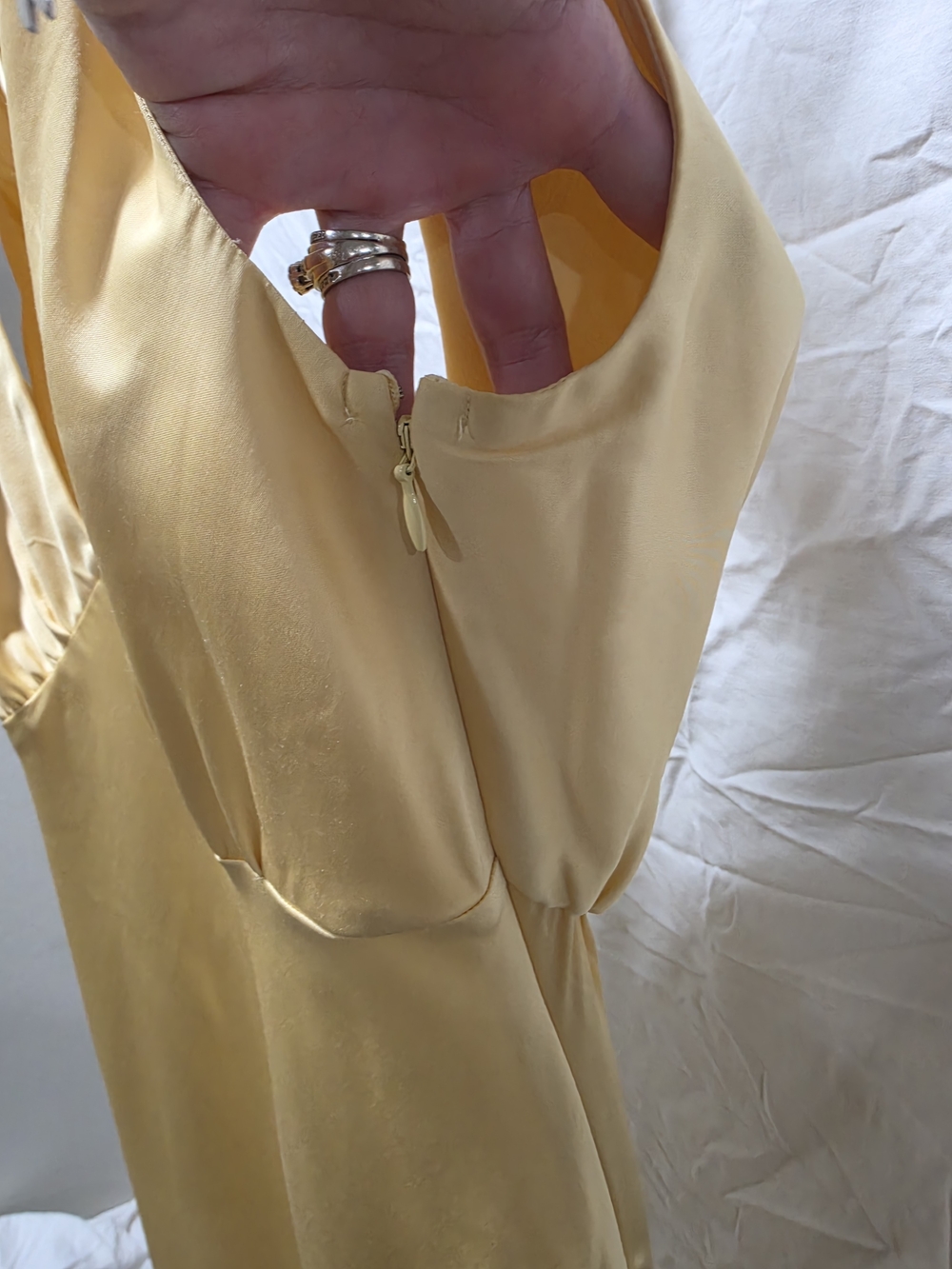 Abercrombie & Fitch Pale Yellow Satin Maxi Slip Dress - Picture 5 of 10